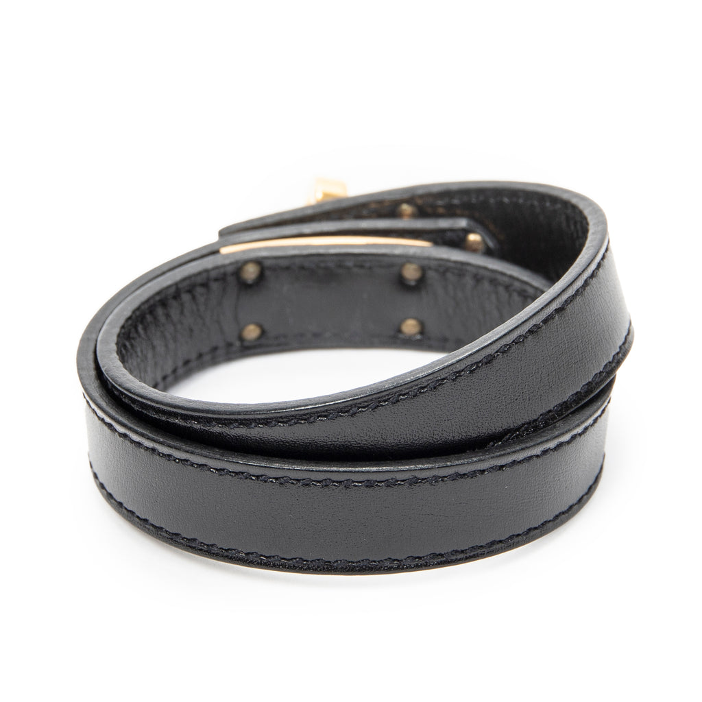 Bracelet Kelly Double Tour Bracelet Black Box Leather