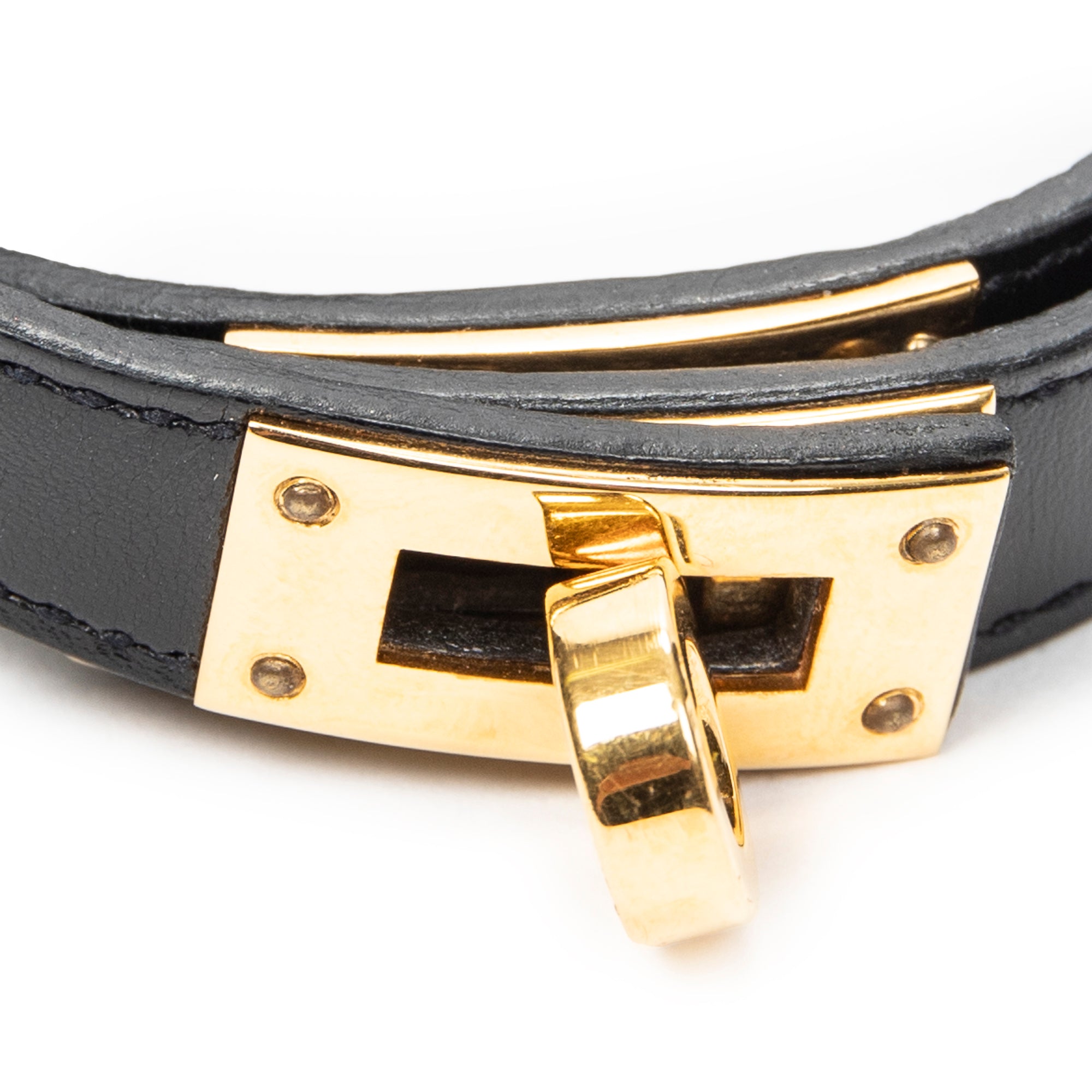 Bracelet Kelly Double Tour Bracelet Black Box Leather