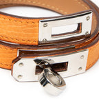 Bracelet Kelly Double Tour Bracelet Orange Barenia Leather