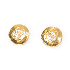 Earrings CC Round Clip On Earrings Gold Gold Plated