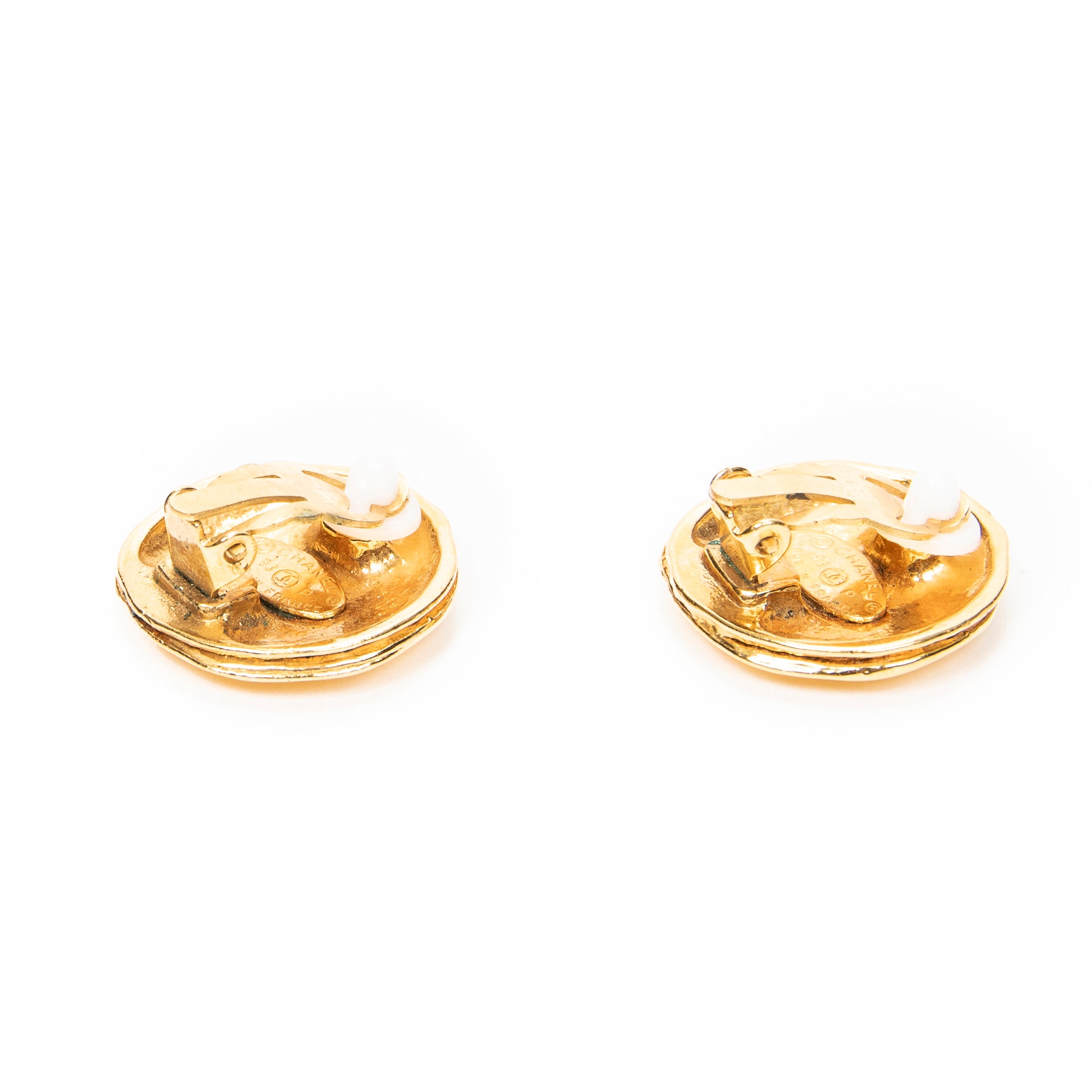 Earrings CC Round Clip On Earrings Gold Gold Plated