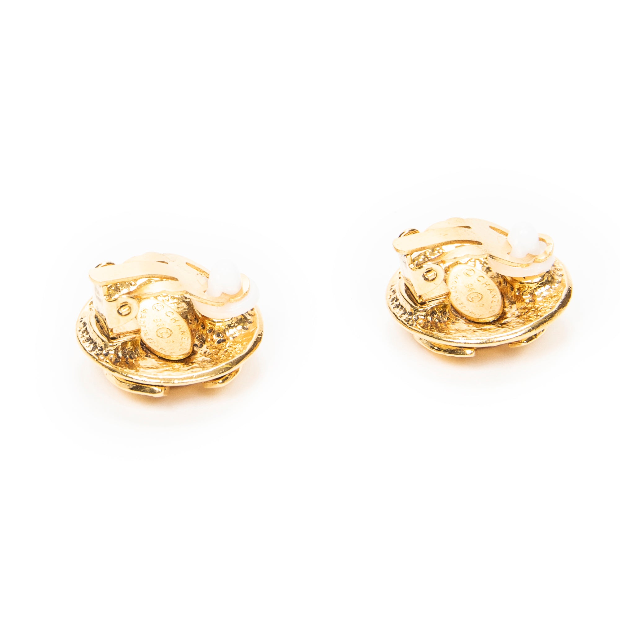 Earrings CC Round Clip On Earrings Gold Gold Plated
