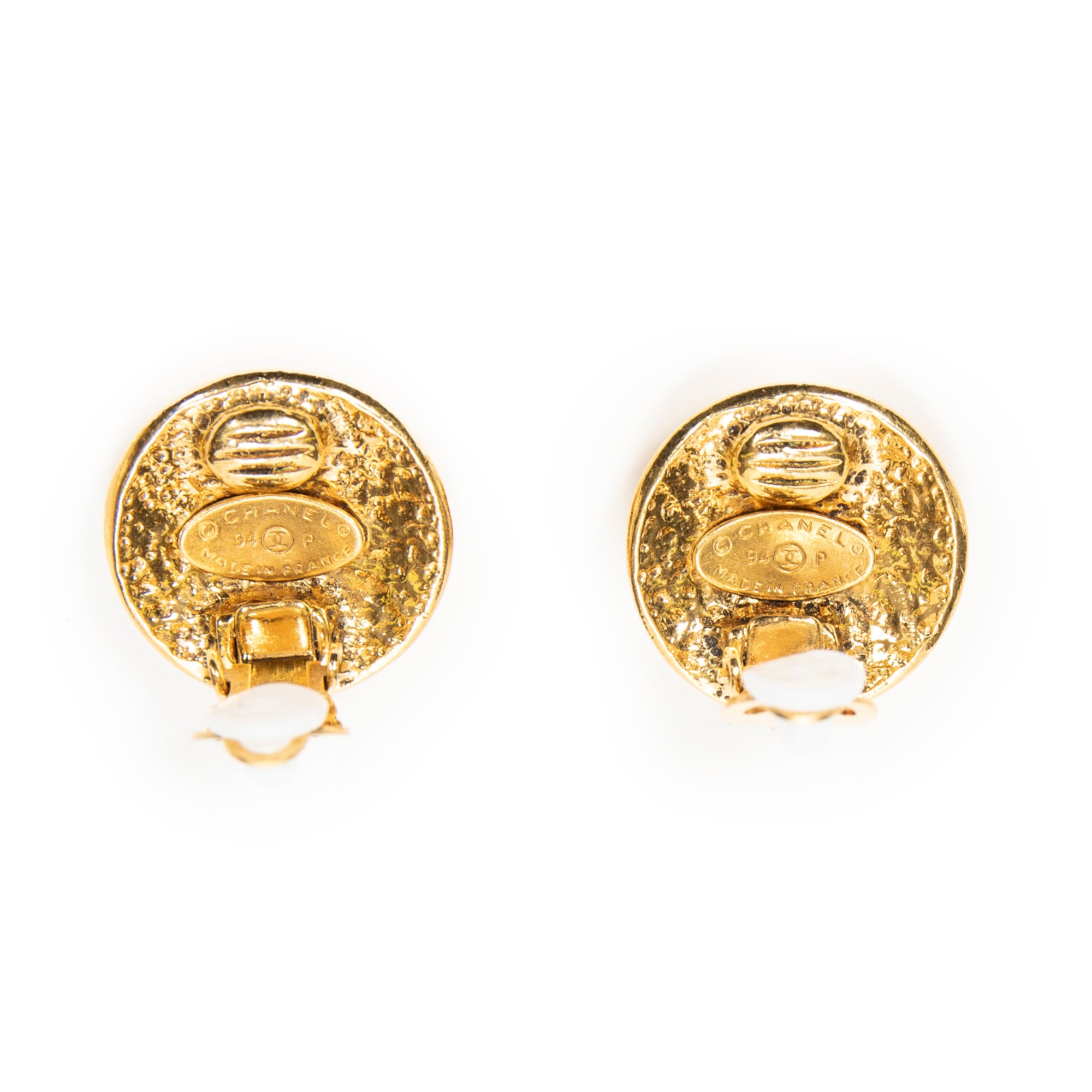 Earrings CC Round Clip On Earrings Gold Gold Plated
