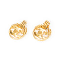 Earrings CC Round Clip On Earrings Gold Gold Plated
