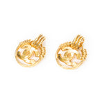 Earrings CC Round Clip On Earrings Gold Gold Plated