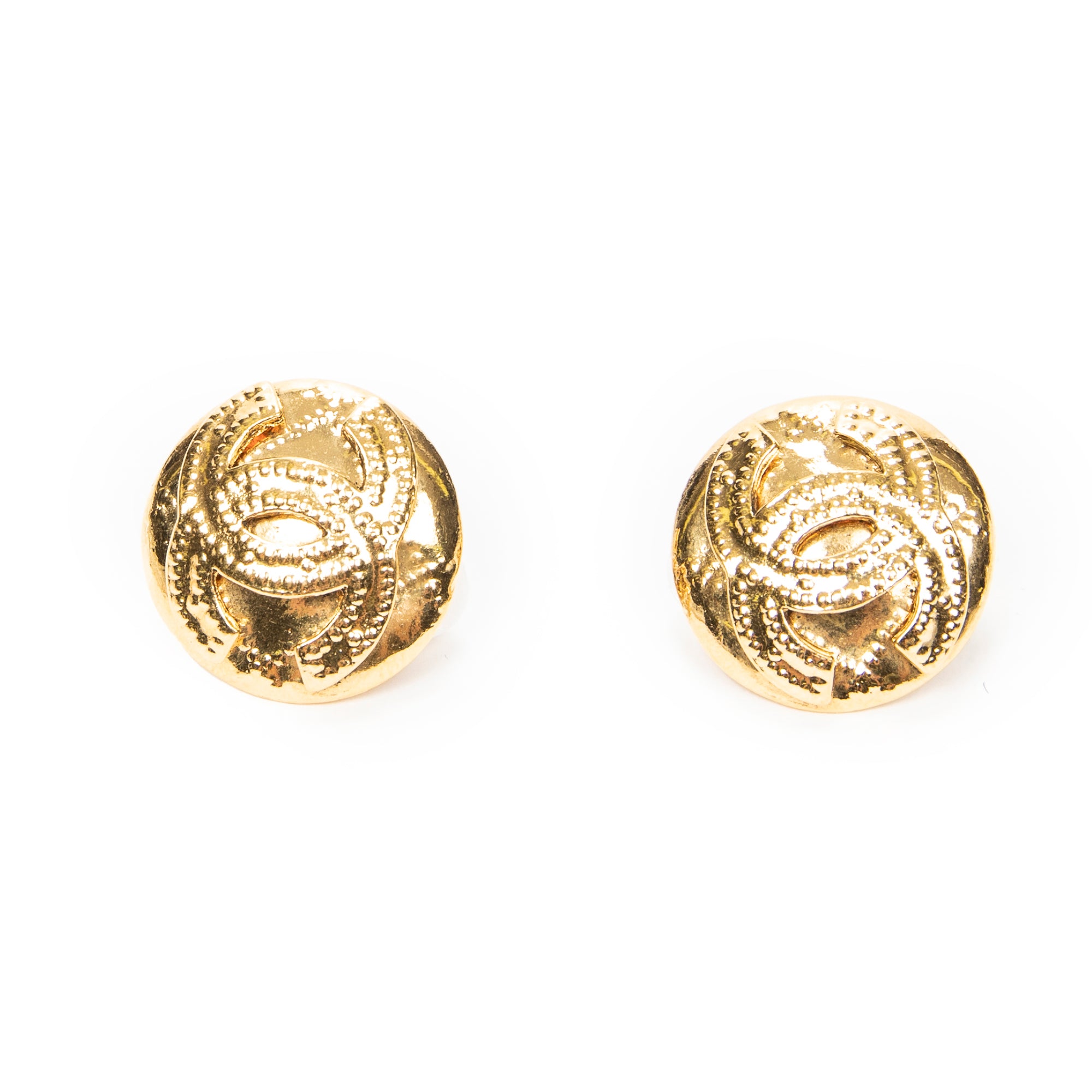Earrings CC Round Clip On Earrings Gold Gold Plated
