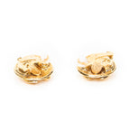 Earrings CC Round Clip On Earrings Gold Gold Plated