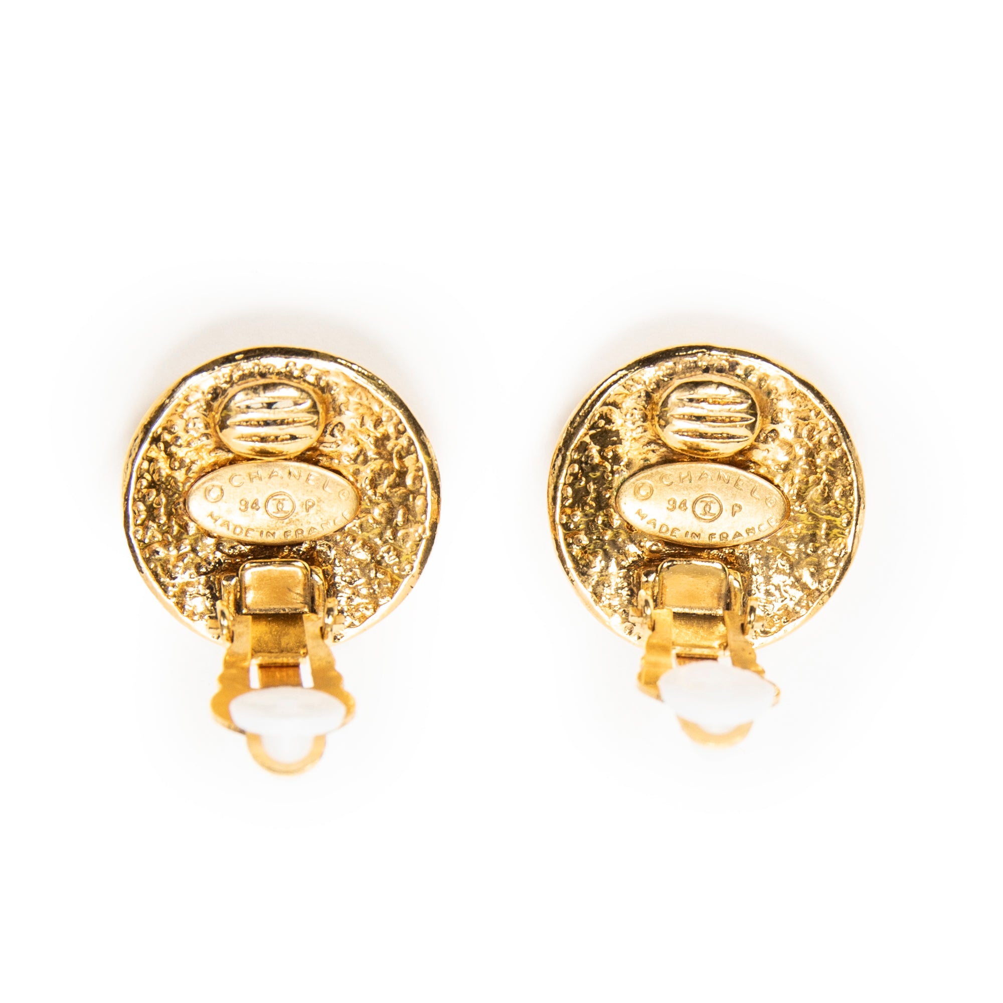 Earrings CC Round Clip On Earrings Gold Gold Plated