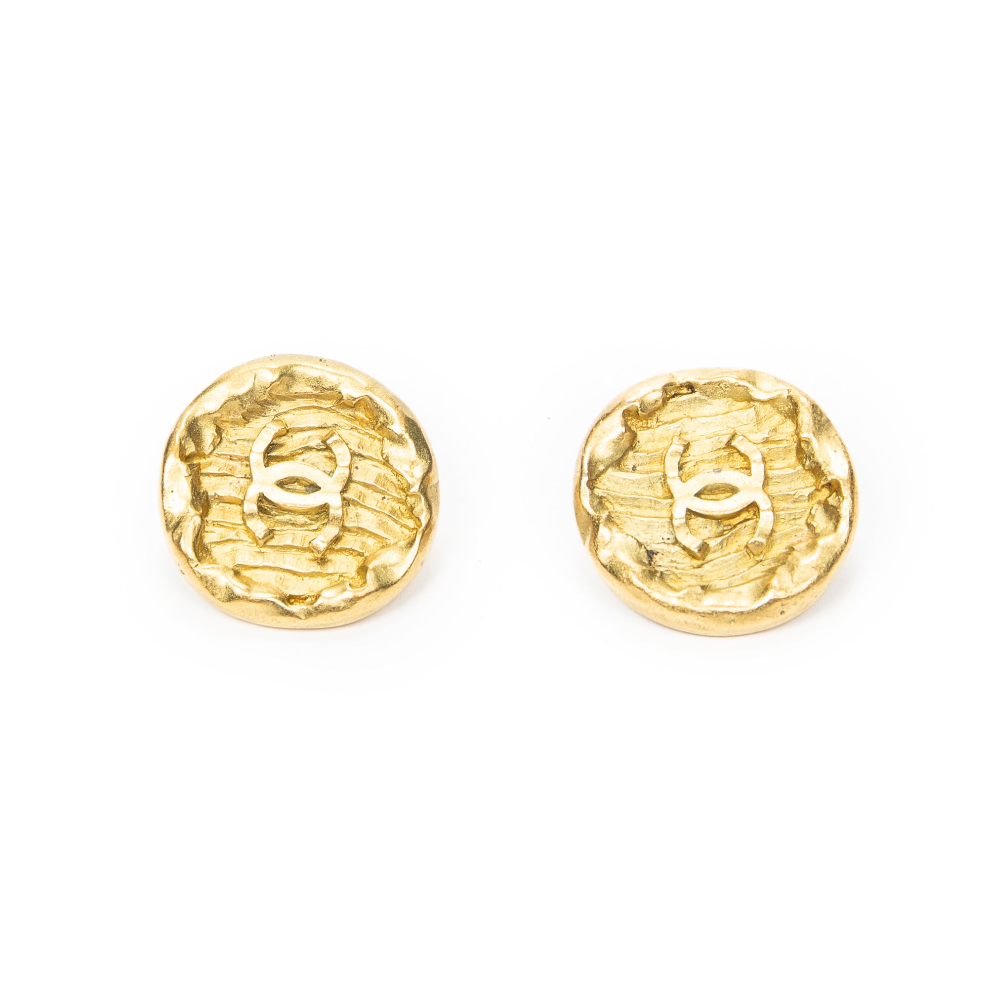 Earrings CC Round Clip On Earrings Gold Gold Plated