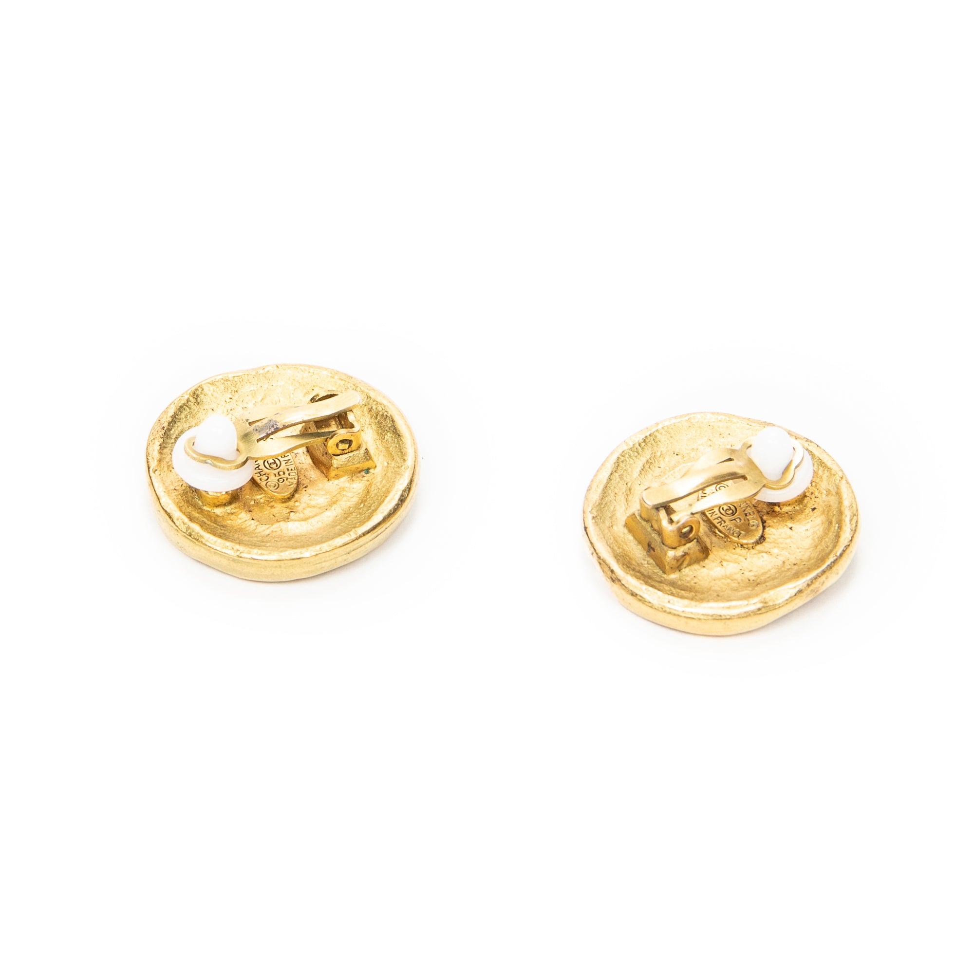 Earrings CC Round Clip On Earrings Gold Gold Plated