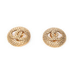 Earrings CC Round Clip On Earrings Gold Gold Plated