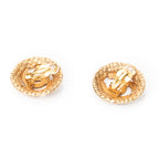 Earrings CC Round Clip On Earrings Gold Gold Plated