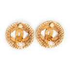 Earrings CC Round Clip On Earrings Gold Gold Plated