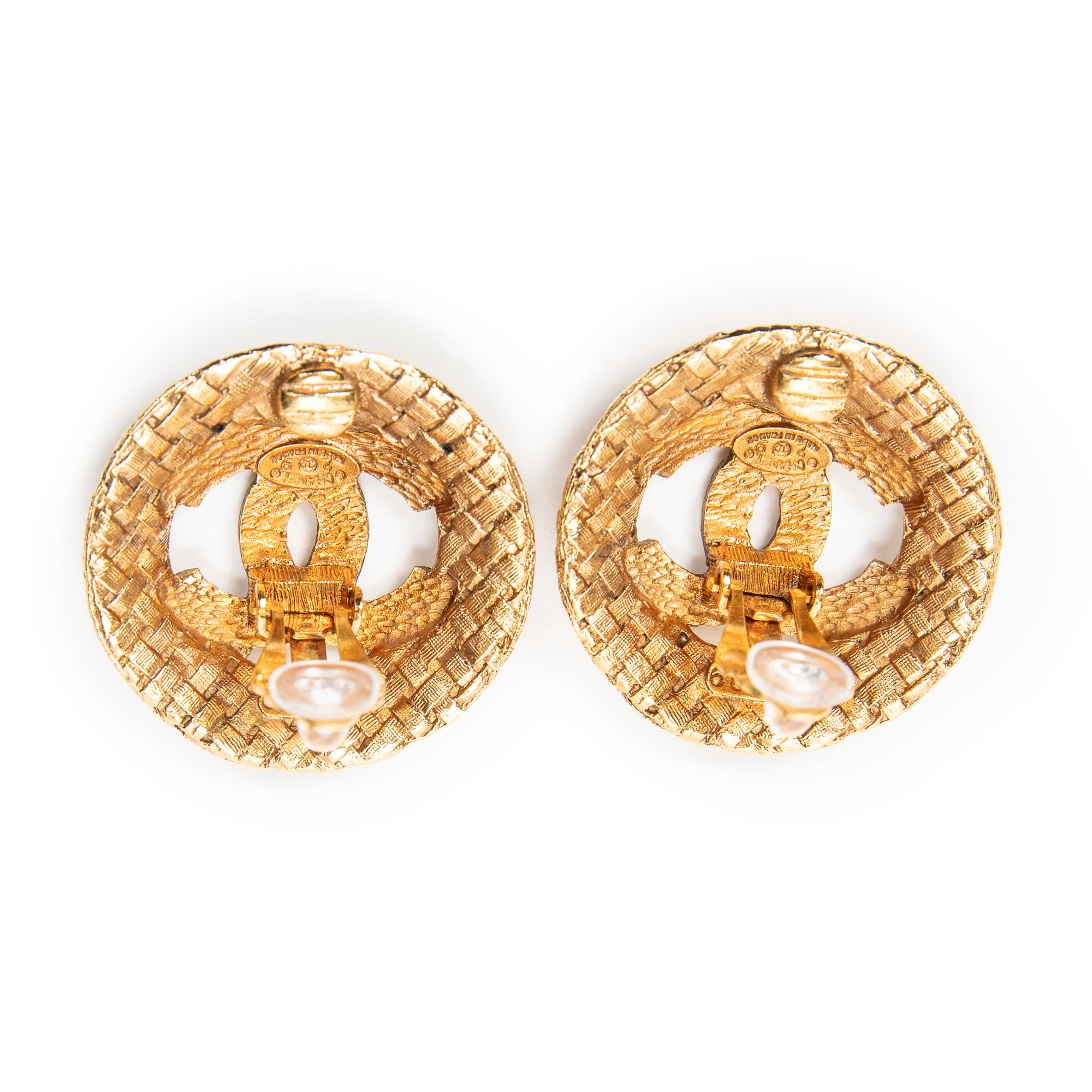 Earrings CC Round Clip On Earrings Gold Gold Plated