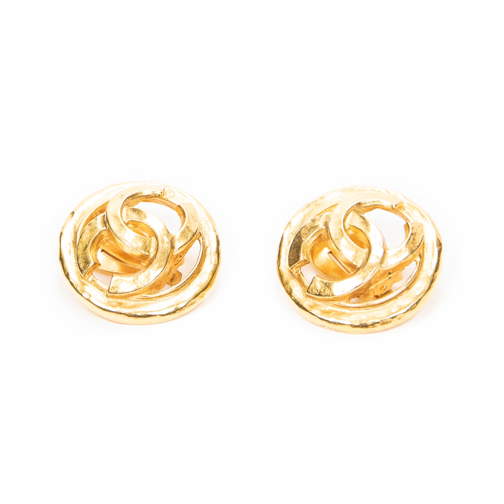 Earrings CC Round Clip On Earrings Gold Gold Plated