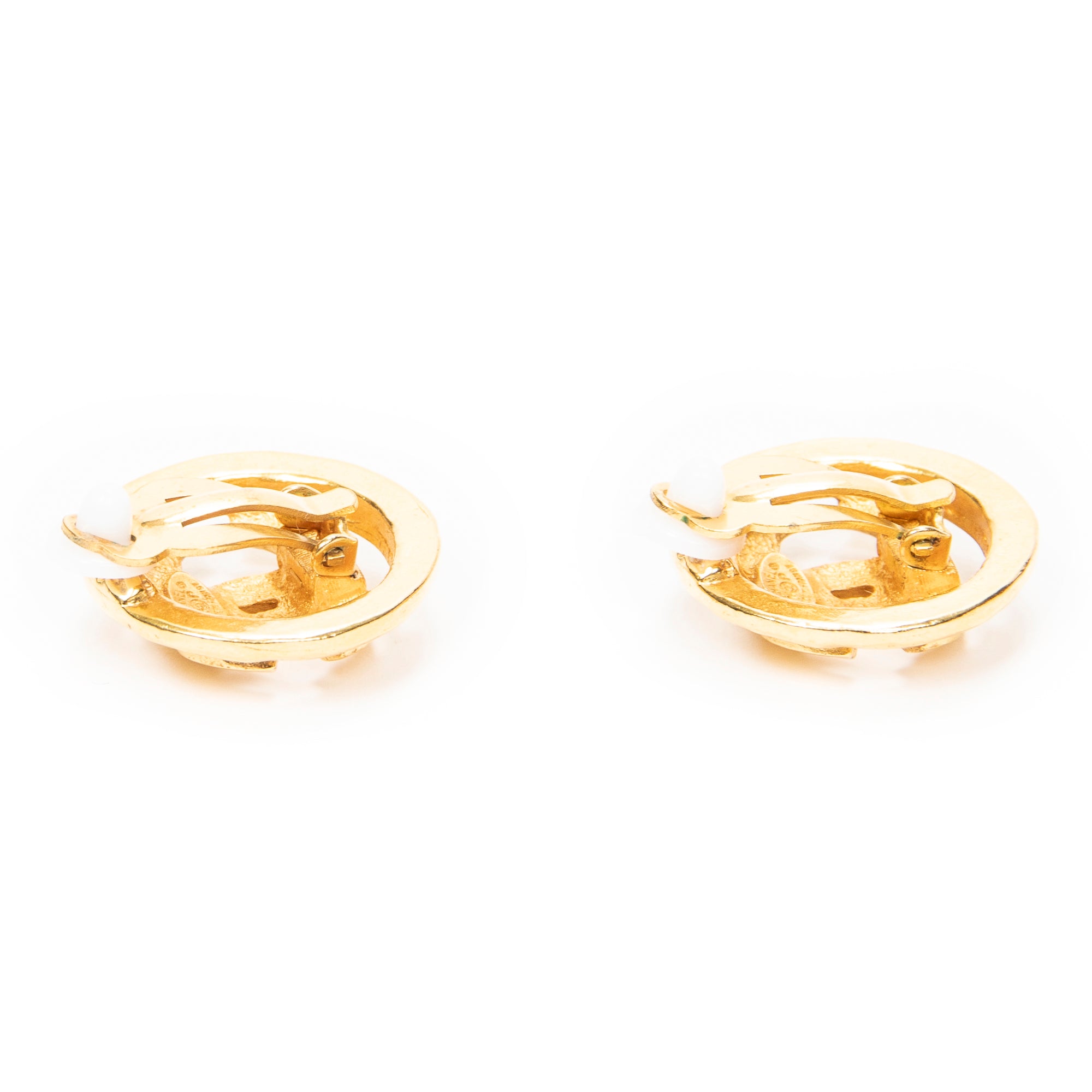 Earrings CC Round Clip On Earrings Gold Gold Plated