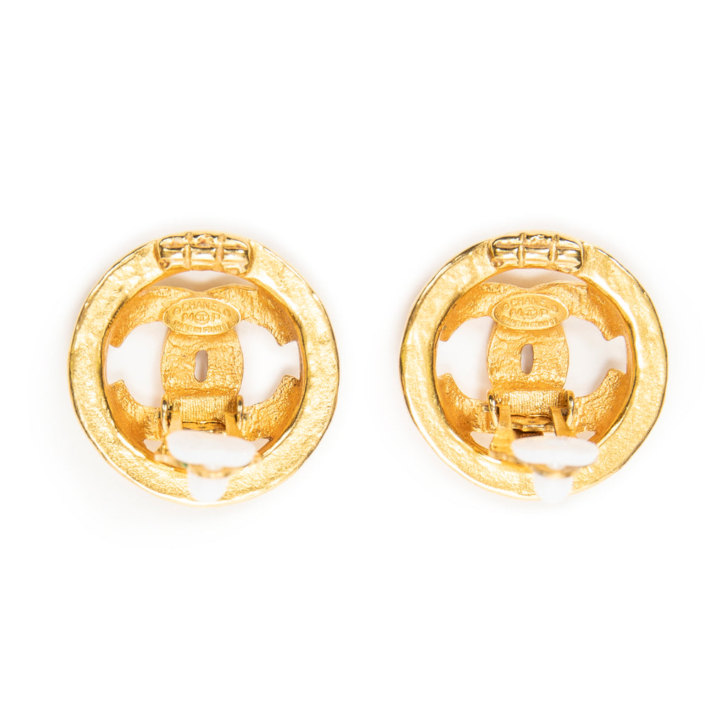 Earrings CC Round Clip On Earrings Gold Gold Plated