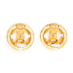 Earrings CC Round Clip On Earrings Gold Gold Plated