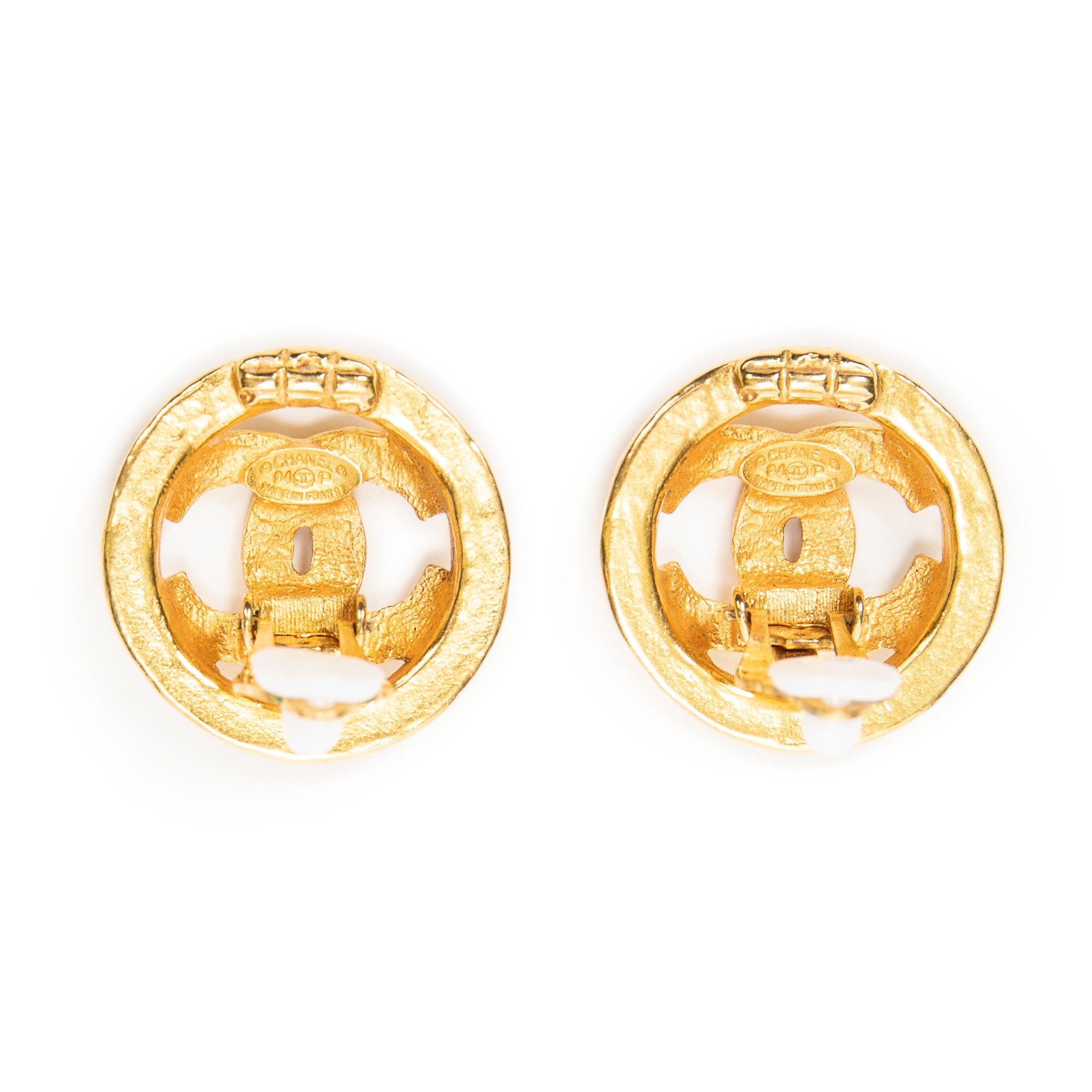 Earrings CC Round Clip On Earrings Gold Gold Plated