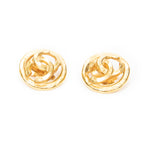 Earrings CC Round Clip On Earrings Gold Gold Plated