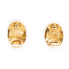 Earrings CC Oval Clip On Earrings Gold Gold Plated