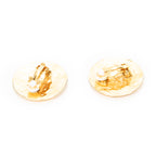 Earrings CC Round Medal Clip On Earrings Gold Gold Plated