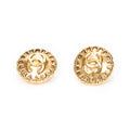 Earrings CC Round Clip On Earrings Gold Gold Plated
