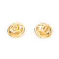 Earrings CC Round Clip On Earrings Gold Gold Plated