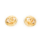 Earrings CC Round Clip On Earrings Gold Gold Plated