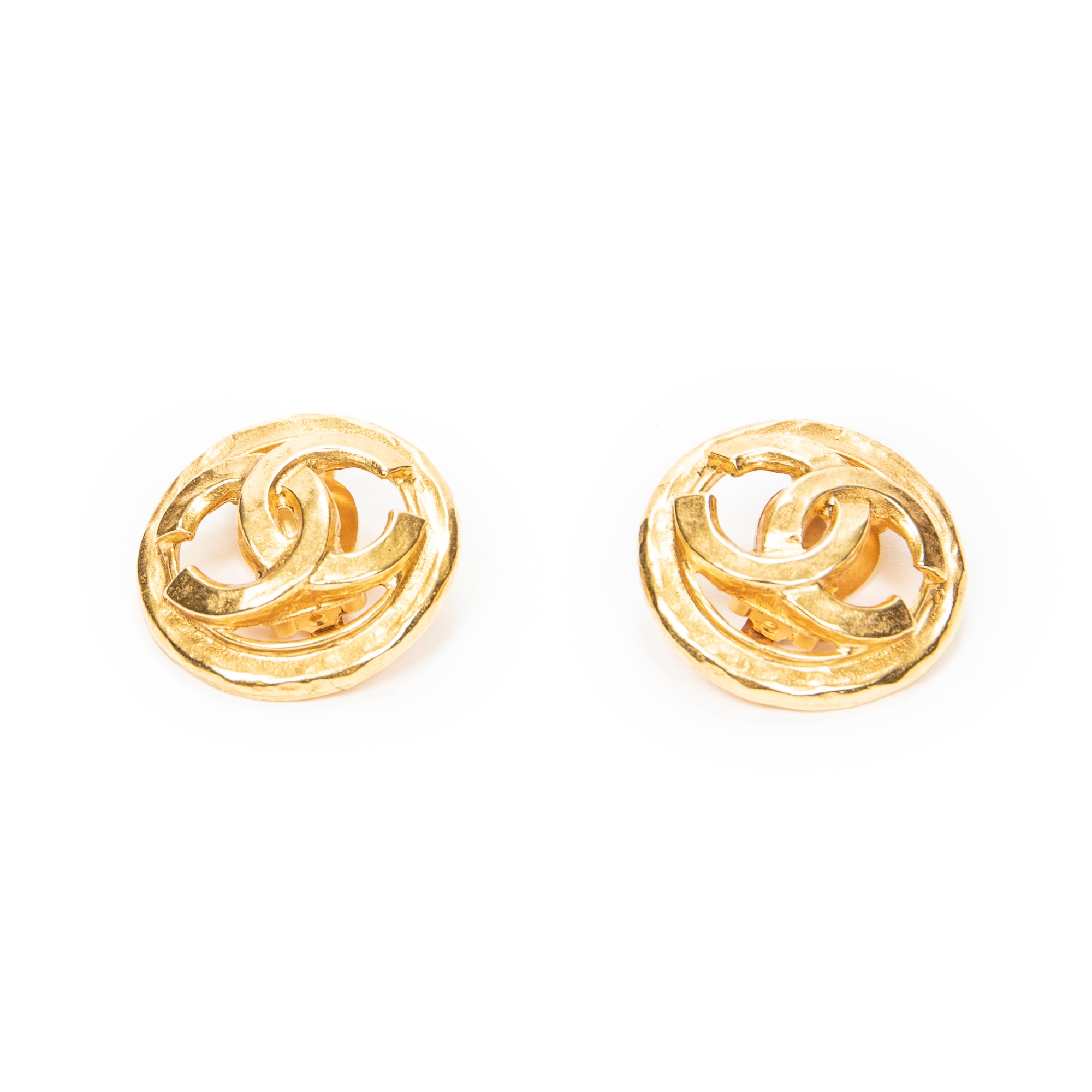 Earrings CC Round Clip On Earrings Gold Gold Plated