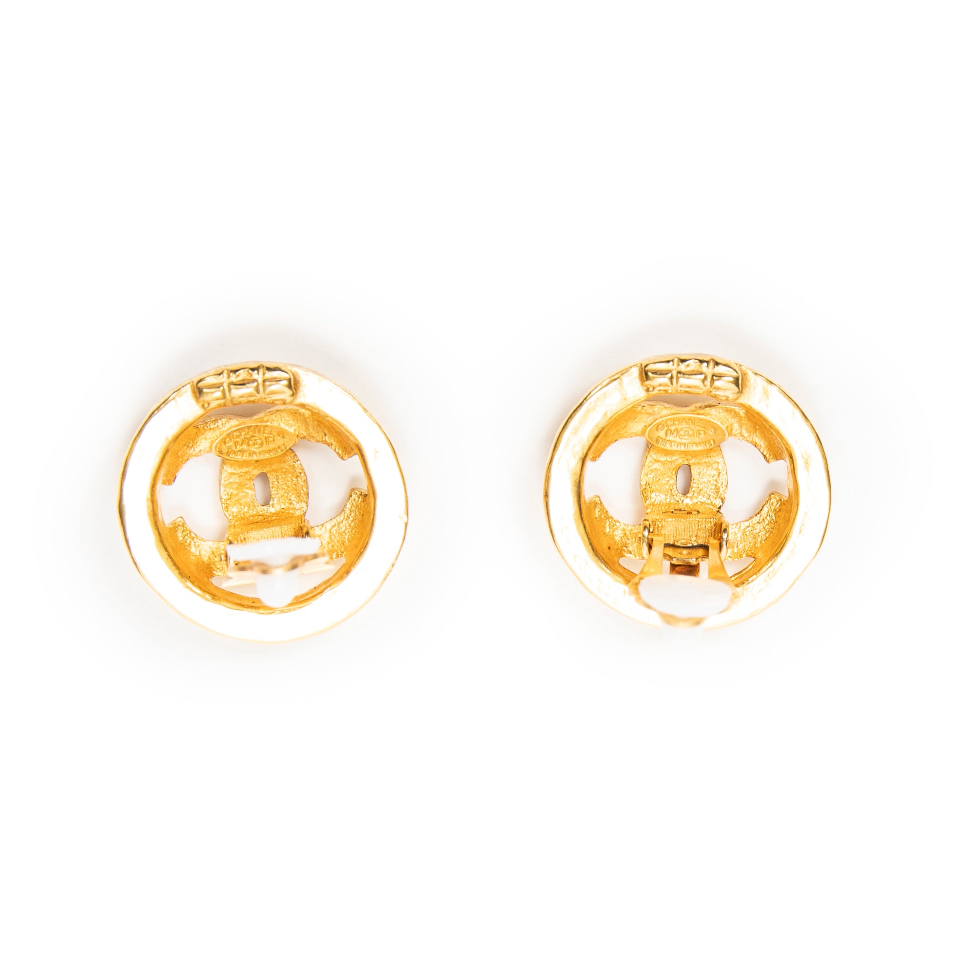 Earrings CC Round Clip On Earrings Gold Gold Plated