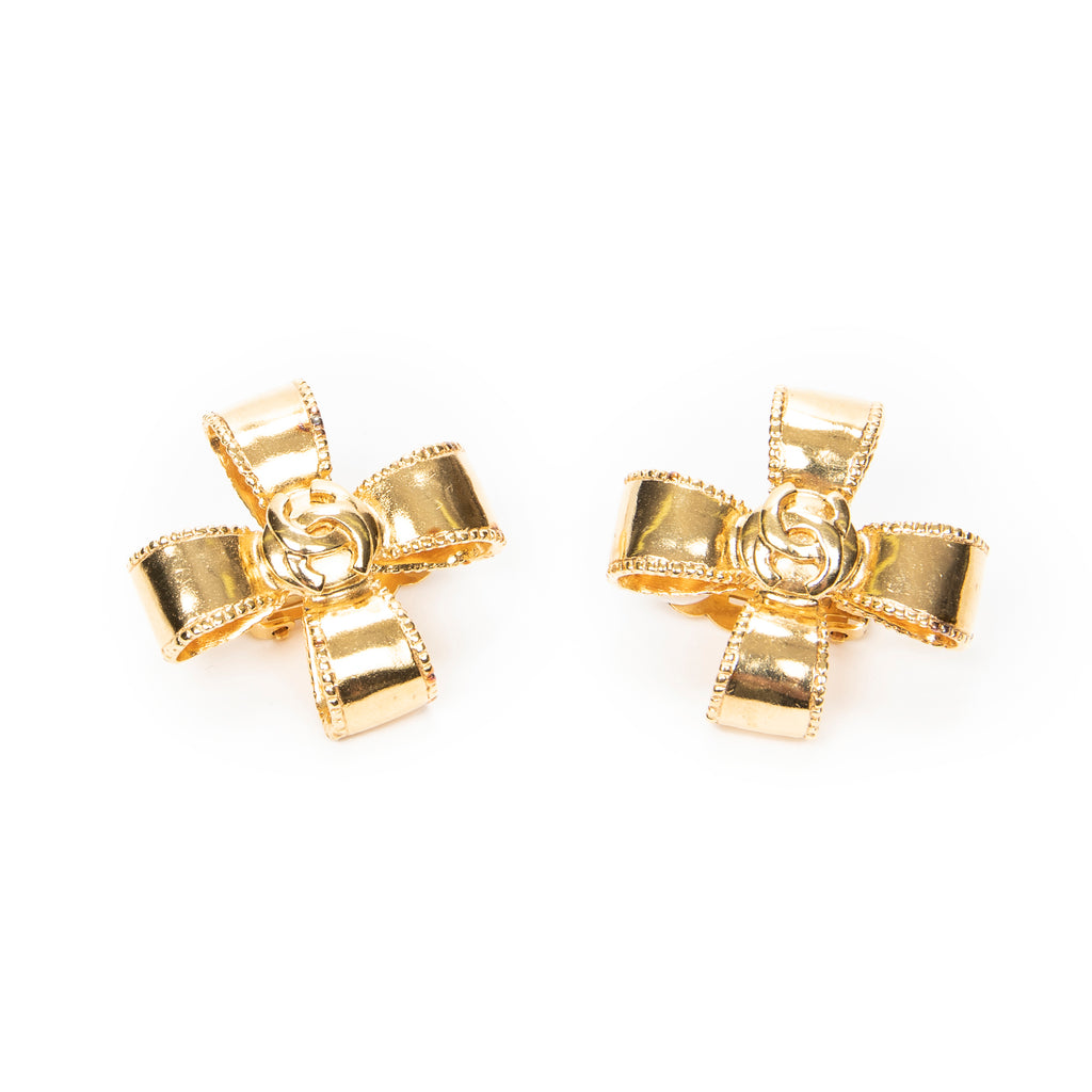 Earrings CC Cross Clip On Earrings Gold Gold Plated