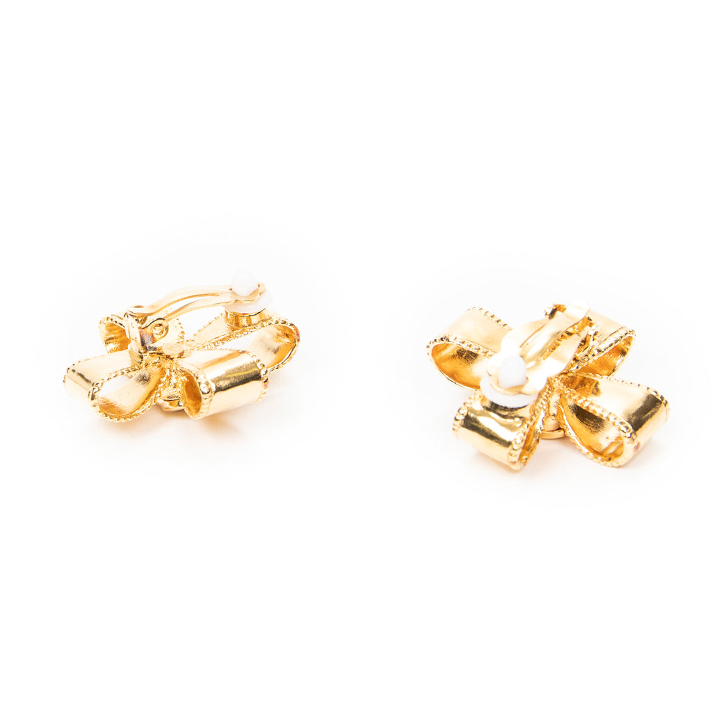 Earrings CC Cross Clip On Earrings Gold Gold Plated