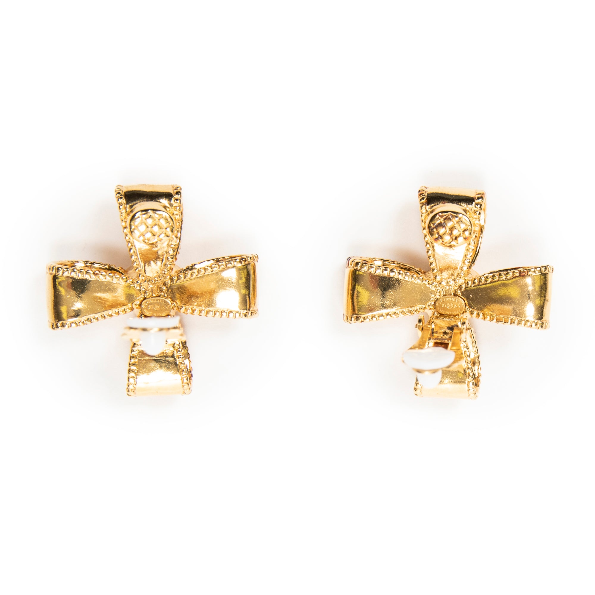 Earrings CC Cross Clip On Earrings Gold Gold Plated