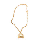 Necklace CC Bag Charm Pendant Chain Necklace Gold Gold Plated