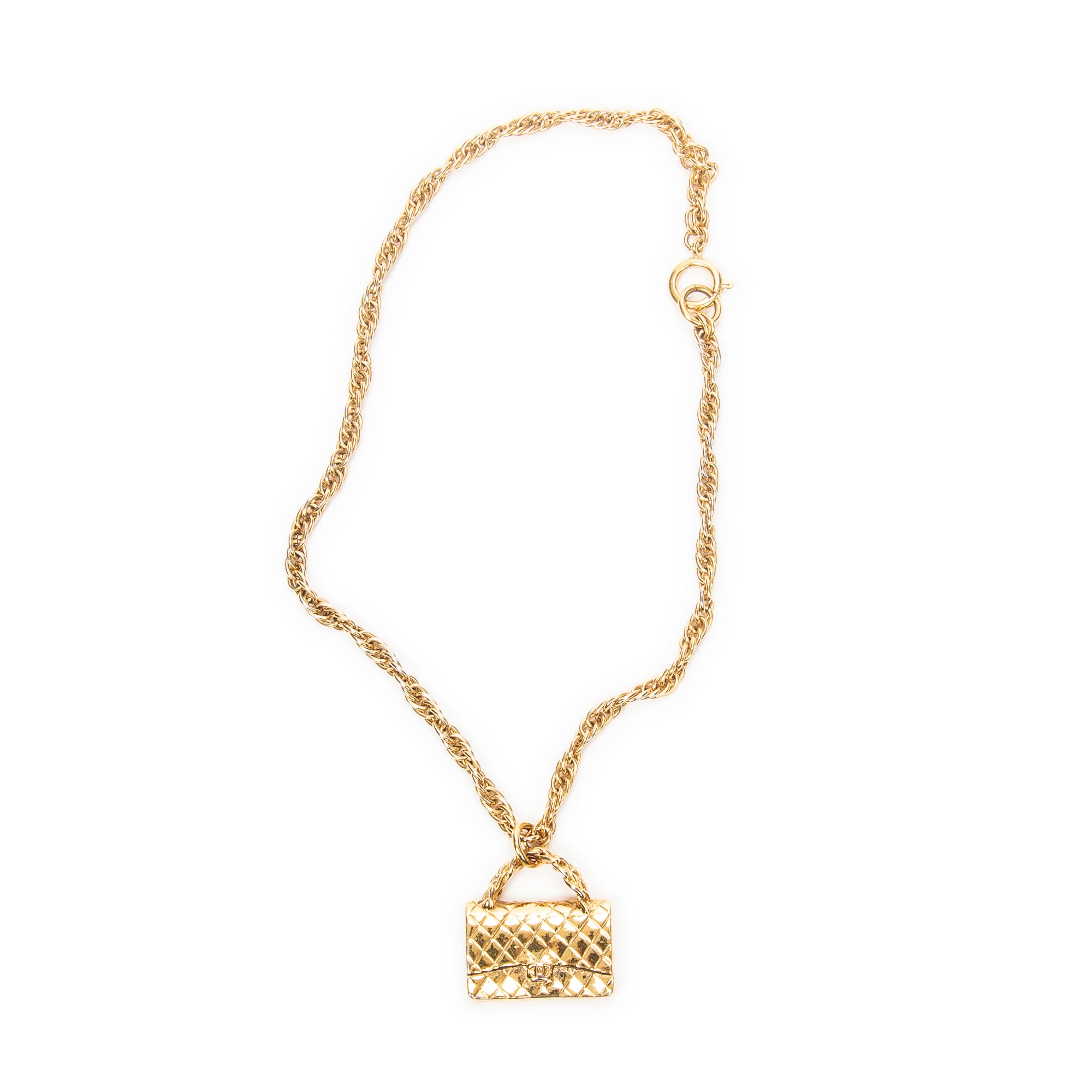 Necklace CC Bag Charm Pendant Chain Necklace Gold Gold Plated