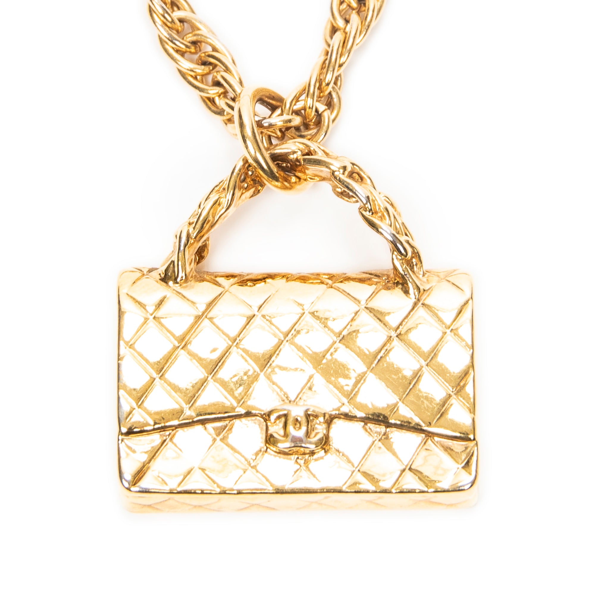 Necklace CC Bag Charm Pendant Chain Necklace Gold Gold Plated