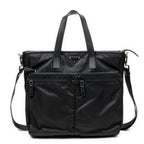 Shoulder Bag Convertible Business Bag Black Nylon Canvas