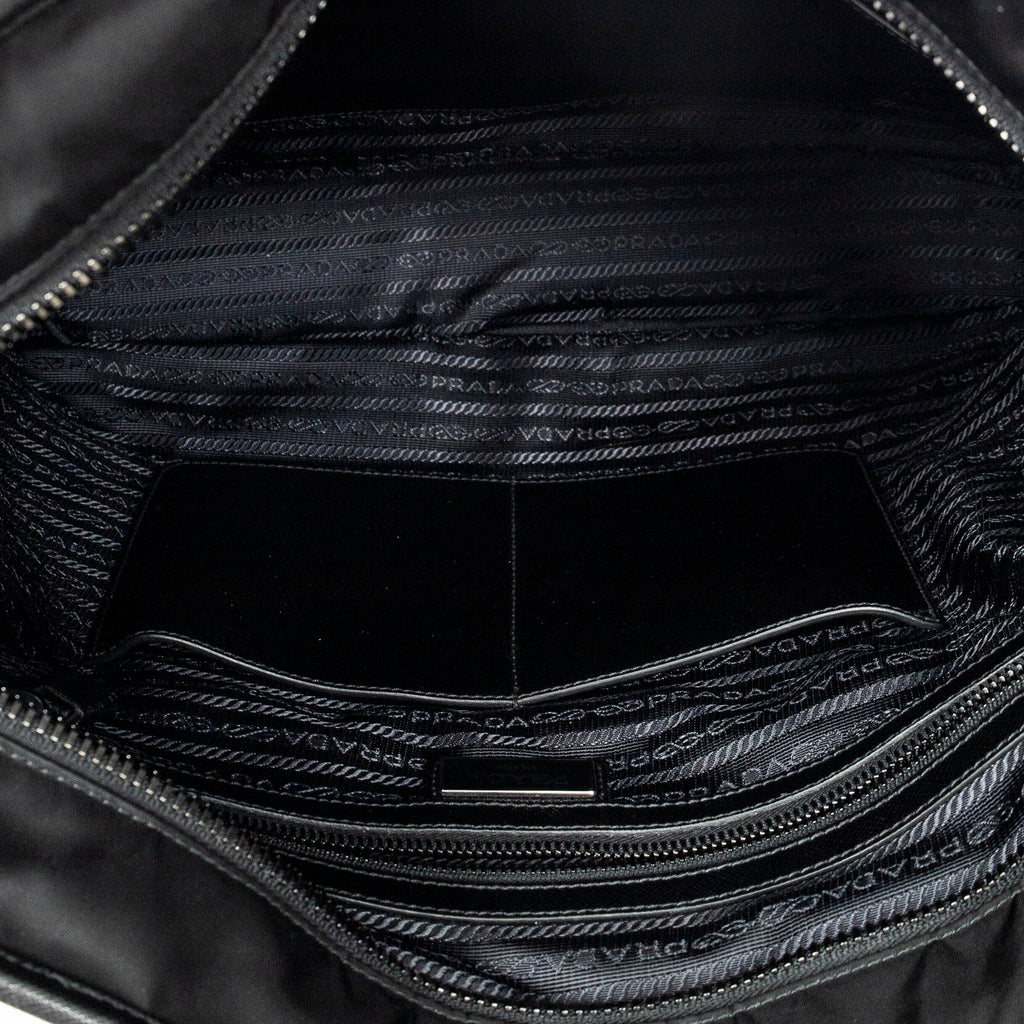 Shoulder Bag Convertible Business Bag Black Nylon Canvas