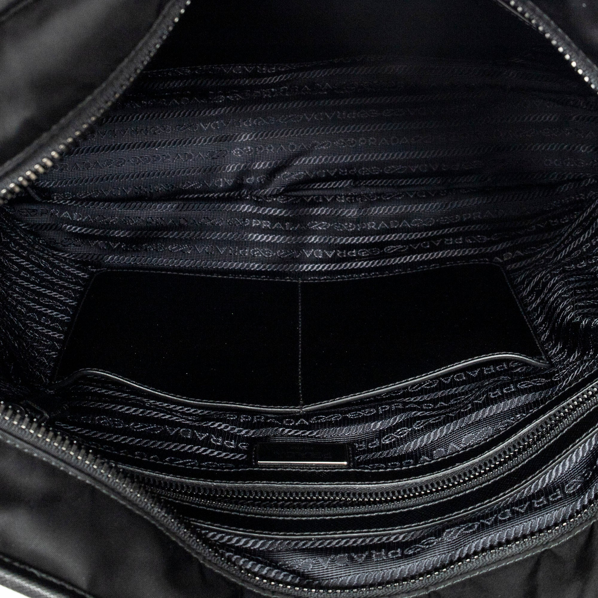 Shoulder Bag Convertible Business Bag Black Nylon Canvas