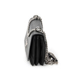 Shoulder Bag Chain Flap Crossbody Black Nylon Canvas