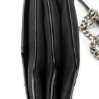 Shoulder Bag Chain Flap Crossbody Black Nylon Canvas