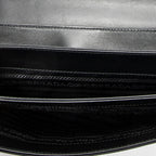 Shoulder Bag Chain Flap Crossbody Black Nylon Canvas