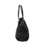 Shoulder Bag Zip Shopping Tote Black Nylon Canvas
