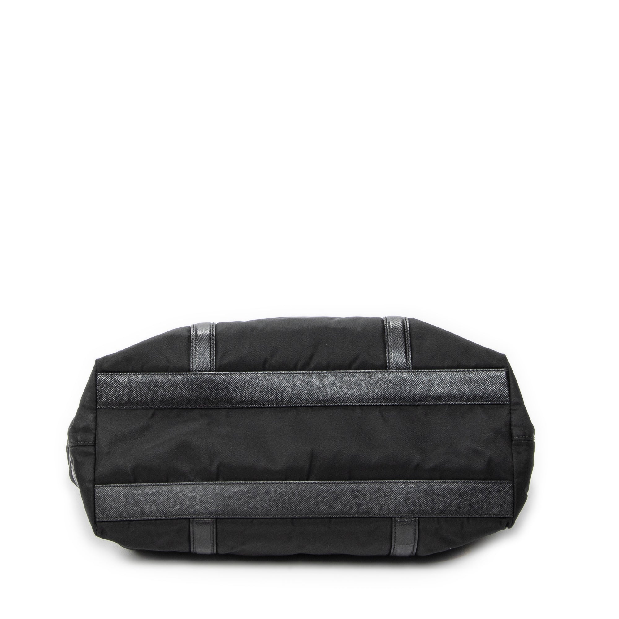 Shoulder Bag Zip Shopping Tote Black Nylon Canvas