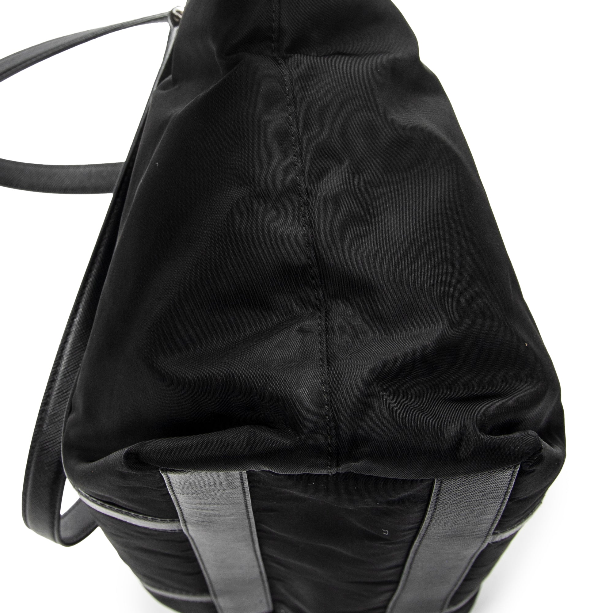 Shoulder Bag Zip Shopping Tote Black Nylon Canvas
