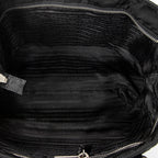 Shoulder Bag Zip Shopping Tote Black Nylon Canvas