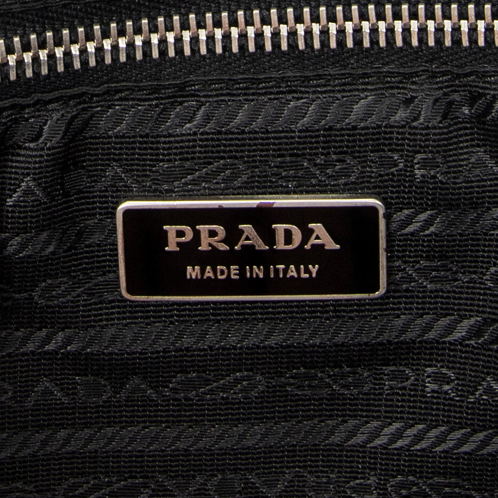 Shoulder Bag Zip Shopping Tote Black Nylon Canvas