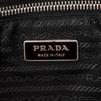 Shoulder Bag Zip Shopping Tote Black Nylon Canvas