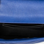 Shoulder Bag Mini College Crossbody Blue Chevron Quilted Calfskin Leather